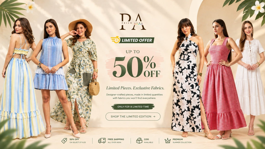 best-sale-dresses-women-india-2026-prizm-aura-mega-sale-50-percent-off-limited-edition-online