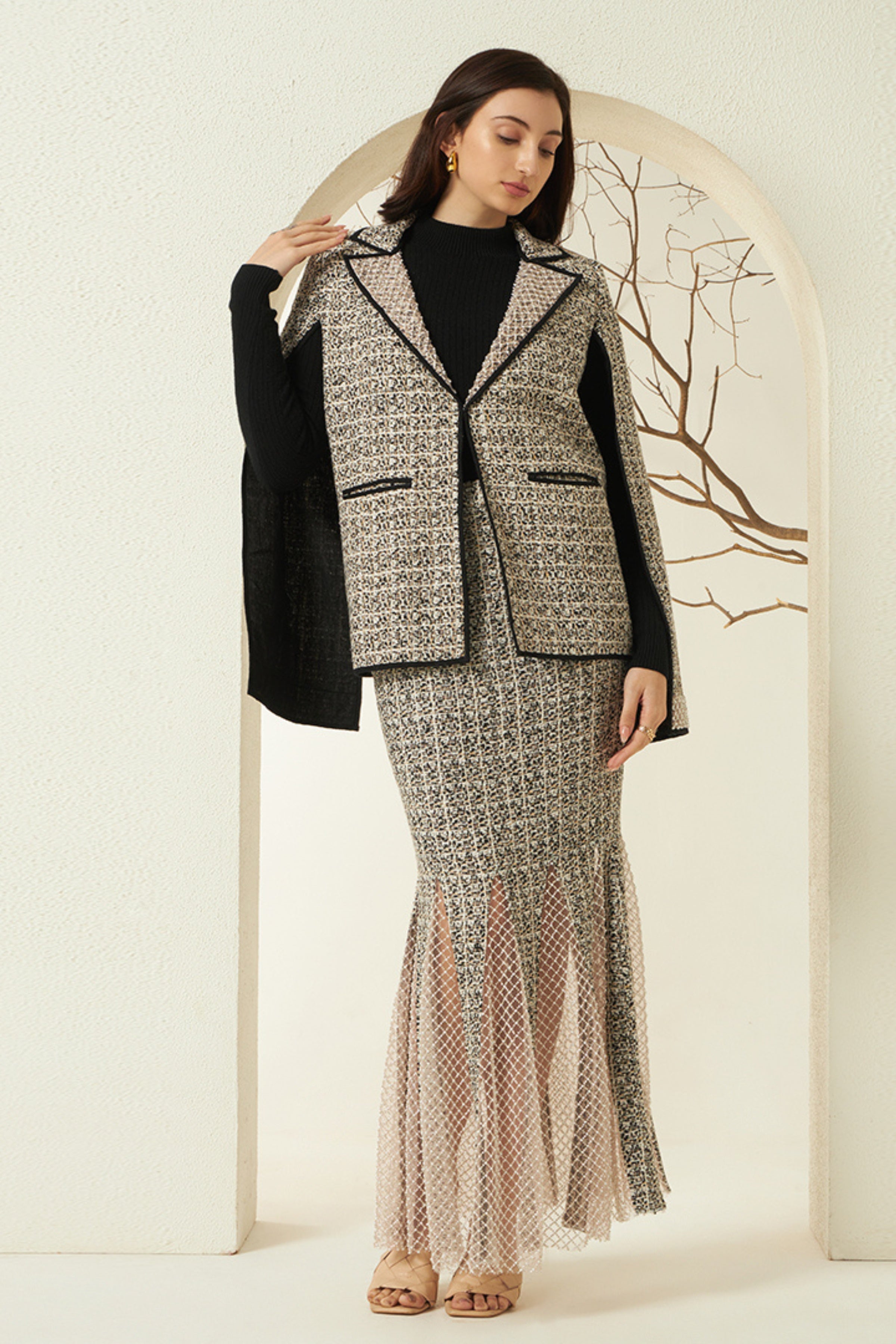 Tweed Skirt Blazer Co-ord Set for Women – Luxury Office Wear