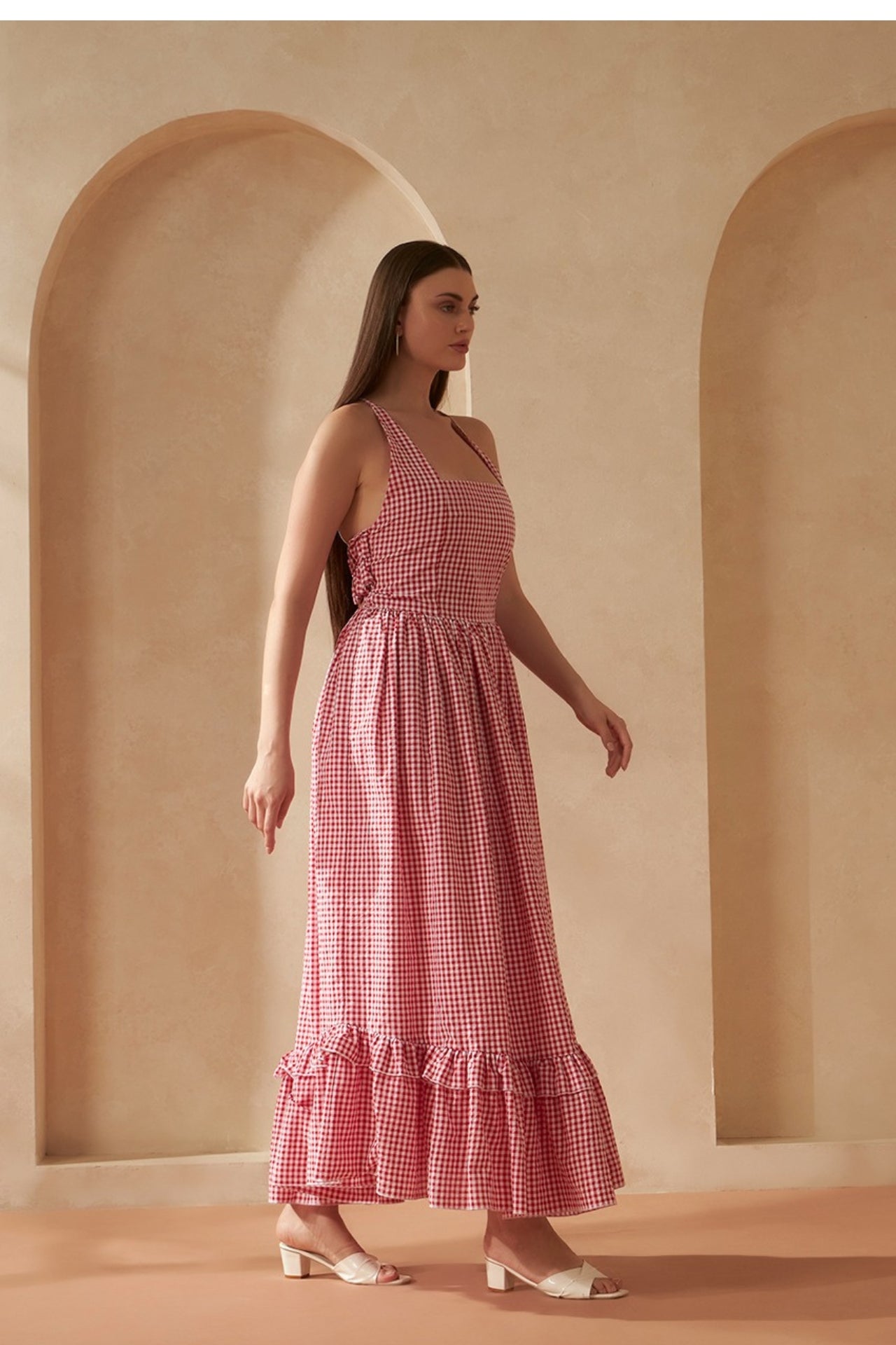Gingham Diaries Maxi Dress — Striped & Gingham Check Summer Dress for Women