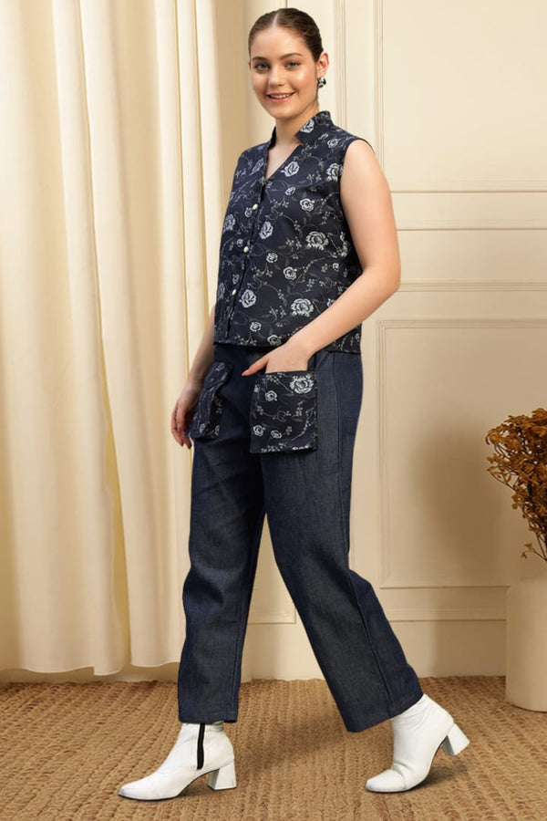 travel-co-ord-sets-women-prizmaura-premium-dresses-india-airport-outfits-botanic-royal-aura-mono-stretchy